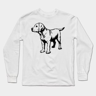 Stick figure sheltie dog in black ink Long Sleeve T-Shirt